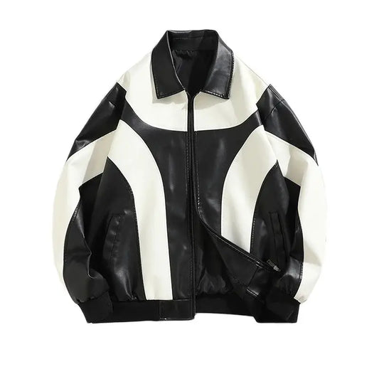 Unisex Leather Jacket | Motorcycle Biker Bomber Jacket | Padded Windbreaker