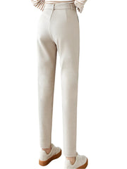 Women High Waisted Woolen Pants | Pencil Cut Trousers | Casual Office Suit Pants