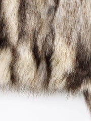 Women Vintage Loose Fur Coat | Stand Collar | Long Sleeve | Winter Furry Warm Coat