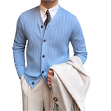 Men Elegant Button Down Cardigan |  British Style Long Sleeve Knitted Sweater