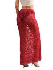Women Lace Long Skirt | See Through | Beach Skirt | Bikini Cover-Up | Summer Skirt