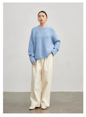Women Alpaca Sweater | O-Neck | Loose | Knitted Pullover | Winter Sweater