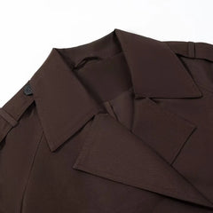 Women Cropped Trench Coat | Long Sleeve | Casual Classic
