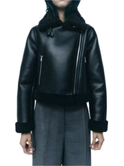 Women Black Shearling Jacket