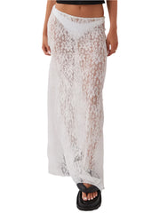 Women Lace Long Skirt | See Through | Beach Skirt | Bikini Cover-Up | Summer Skirt