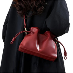 Women Leather Crossbody Bucket Bag