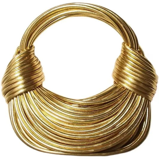 Women Luxury Designer Handwoven Noodle Bag | Rope Knotted | Hobo Evening Clutch