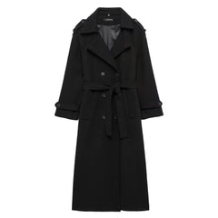 Women Burgundy Overcoat with Belt | Warm Winter Trench Coat