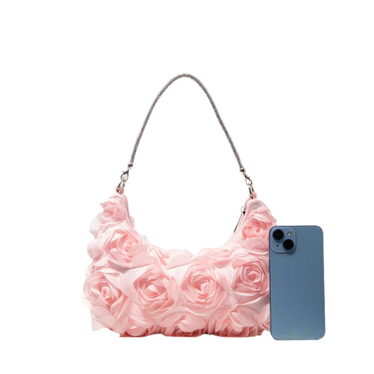 Women Rose Flower Shoulder Bag | Luxury Handbag | Evening Bag