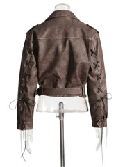 Women Washed Leather Jacket