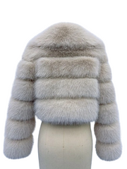 Women Fluffy Cropped Fur Coat | Winter Street Style Fur Jacket