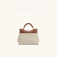 Women Leather Pillow Bag | Lock Clasp Handbag | Small Handbag | Shoulder Bag | Crossbody Bag
