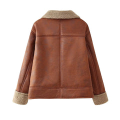 Women Brown Fur Jacket | Shearling Jacket