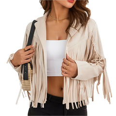 Women Cropped Spring Fringe Jacket | Tassel Jacket