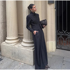Women Napoleon Jacket | Elegant Office Short Coat | Stand Collar | Spring Jacket | Military Blazer