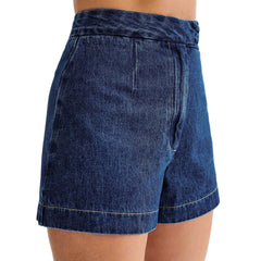 Women Summer Denim Vest | Denim Top | High Waist Wide Leg Shorts | Set