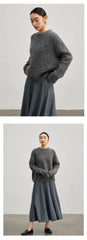 Women Alpaca Sweater | O-Neck | Loose | Knitted Pullover | Winter Sweater