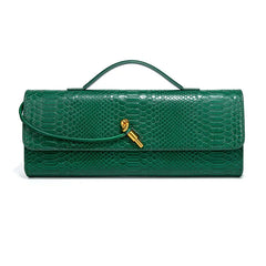 Women Luxury Design Top-Handle Leather Bag | Long Purse | Crocodile Pattern Bag