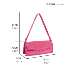 Women Fringe Underarm Flap Bag | Single Sling Purse