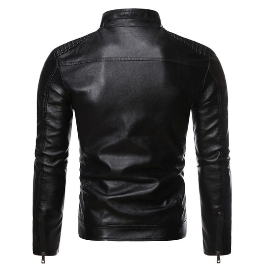 Men Casual Vintage Leather Jacket | Motor Biker Pocket Jacket