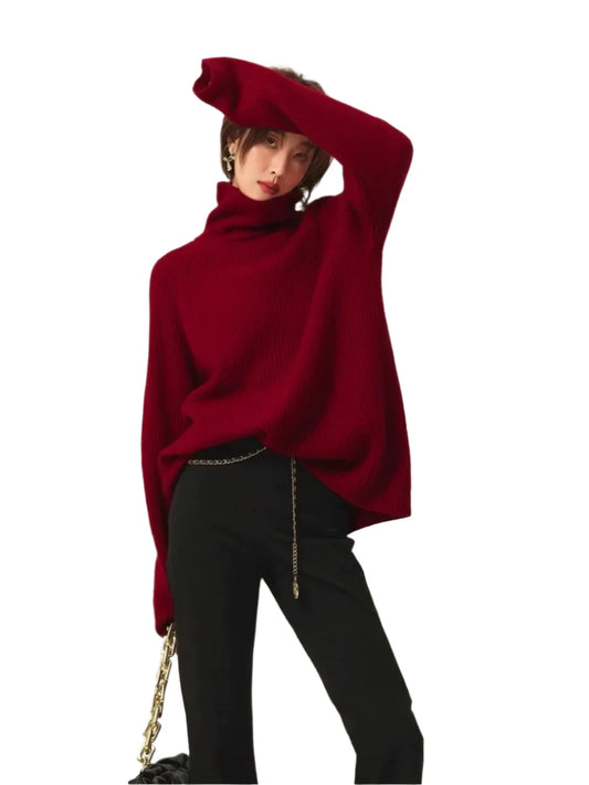Women High Neck Cashmere Sweater