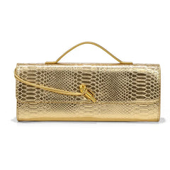 Women Luxury Design Top-Handle Leather Bag | Long Purse | Crocodile Pattern Bag
