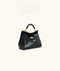 Women Leather Pillow Bag | Lock Clasp Handbag | Small Handbag | Shoulder Bag | Crossbody Bag