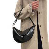 Women Large Capacity Leather Saddle Crossbody Bag