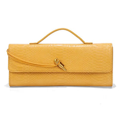 Women Luxury Design Top-Handle Leather Bag | Long Purse | Crocodile Pattern Bag