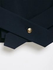Women Cropped Jacket | Rope Knot Buttons | Stand Collar | Long Sleeve | Spring Jacket | Napoleon Jacket