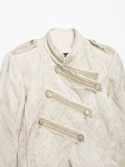 Women Napoleon Jacket | Casual Short Coat | Asymmetrical | Double-Breasted | Long Sleeves | Stand Collar Jacket