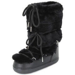 Women Warm Long Fur Snow Boots | Ski Boots | Winter Boots | Mid-calf Boots