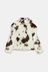 Women Animal Print Plush Coat | Loose | Warm | Thick Fur Jacket