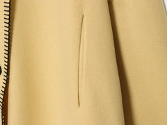 Women Short Jacket | Wide Shoulder | Vintage High Neck | Long Sleeve | Cape Coat
