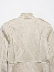 Women Napoleon Jacket | Casual Short Coat | Asymmetrical | Double-Breasted | Long Sleeves | Stand Collar Jacket