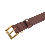 Women Metal Square Buckle Leather Belt