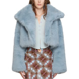 Women Fluffy Cropped Fur Coat