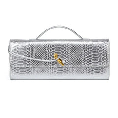 Women Luxury Design Top-Handle Leather Bag | Long Purse | Crocodile Pattern Bag