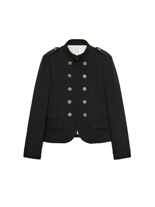 Women Napoleon Jacket | Slim Fit | Long Sleeve | Stand Collar