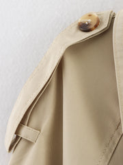 Women Short Trench Coat | Double Breasted With Belt | Windbreaker