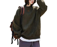 Unisex Fleece Oversized Sweatshirt | Chamois Leather O-Neck Pullover