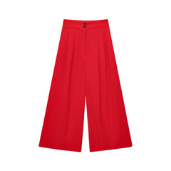 Women Sleeveless V-Neck Top With Belt Straight Pants Set | Top Trouser Suit | 2 Piece Set