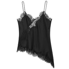 Women Asymmetrical Slip Top | Lace Tank Top | Cami | Y2K | Sleeveless | Backless Camisole