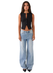 Women Button Down Tank Top | Summer Vest Top | Ribbed