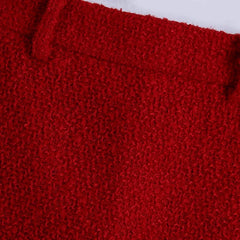 Women Vintage Cherry Red Tweed Blazer