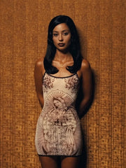 Women Marry Mesh Dress | Low-Neck | See Through | Bodycon