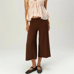 Women Gaucho Pants | Low Rise | Cropped | Wide Leg Capri Pants | Summer