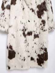 Women Winter Animal Print Fur Coat | Thick Warm Long Coat