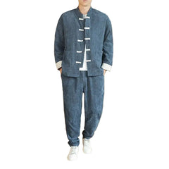 Men Tracksuit | Spring | Corduroy Two-Piece Set | Casual Jacket | Vintage