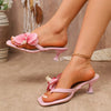 Women Square Toe Flower Heels | Flora | Sandals | Summer | Vacation